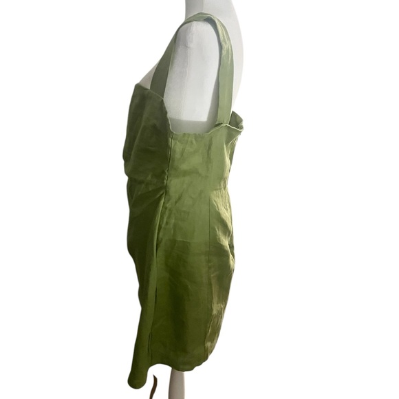 Reformation Kerrigan Linen Dress in Avocado Green - Picture 10 of 12